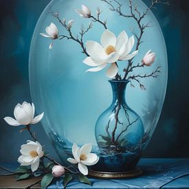 magnolia dans un vase sur J.a Dijkstra