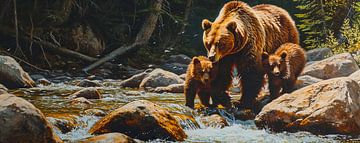 Malen von Waldbären von Kunst Laune
