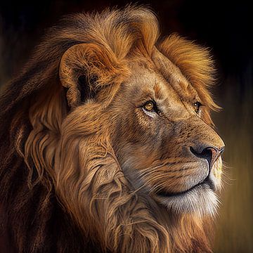 Porträt eines Löwen, Illustration von Animaflora PicsStock