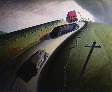 Grant Wood, Tod auf der Ridge Road, 1935 von Atelier Liesjes