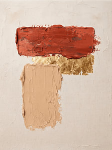 Modern Minimalisme in warme Aarde en goudtinten (Impasto)