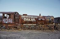 Old train on a train cemetery 'Cementerio de los Trenes', Uyuni, Bolivia by Tjeerd Kruse thumbnail