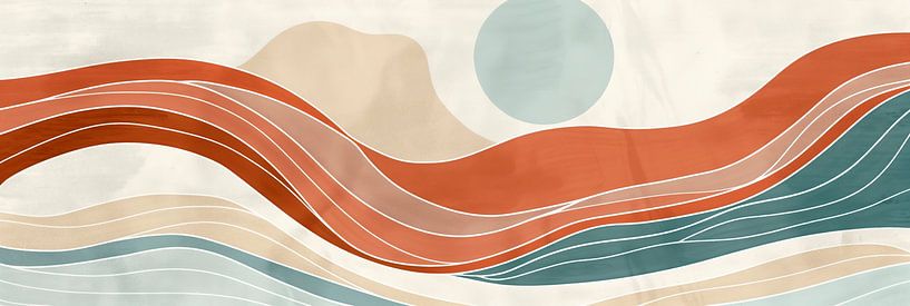 Pastel Golven Landschap van Whale & Sons