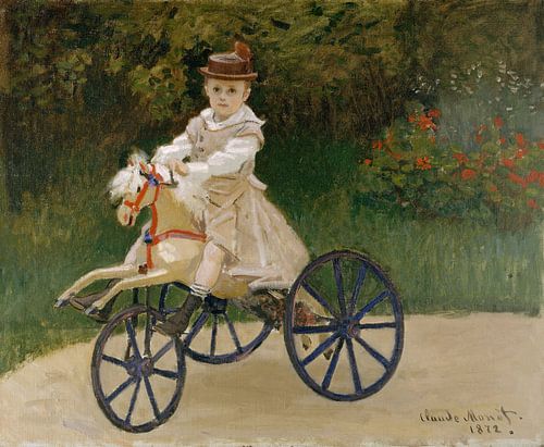 Jean Monet (1867-1913) op Zijn Paard van de Hobby, Claude Monet