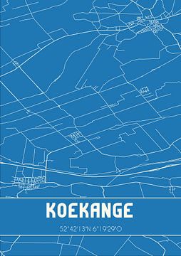 Blauwdruk | Landkaart | Koekange (Drenthe) van Rezona