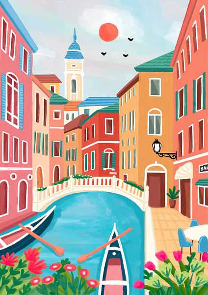 Promenade sur le canal de Venise au lever du soleil par Nidhi Kachhadiya
