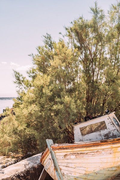Fishing Boat on Land by Patrycja Polechonska