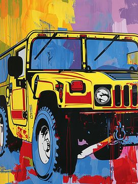Hummer gedeeltelijk zicht auto pop art expressief kleurrijk modern van gm_designs