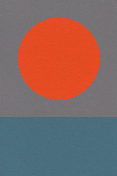 Zon, maan, oceaan. Ikigai. Abstracte minimalistische Zen kunst III van Dina Dankers