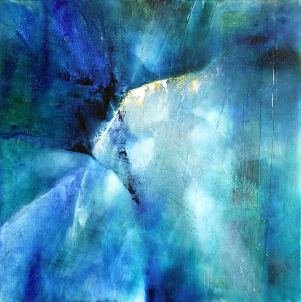 Abstrakte Komposition in blau von Annette Schmucker