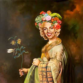 Flora gegen Marilyn von KleurrijkeKunst van Lianne Schotman
