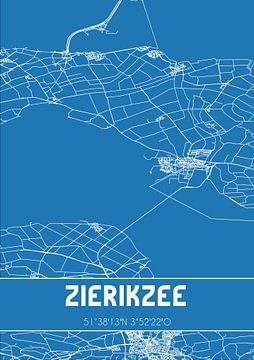 Blaupause | Karte | Zierikzee (Zeeland) von Rezona