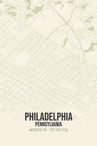 Carte ancienne de Philadelphie (Pennsylvanie), Etats-Unis. par Affiches de lieux