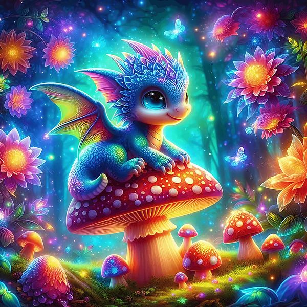 Butterfly dragon in a riot of colour by Marion Tenbergen