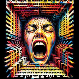 Scream Echo Geometric Maze Surreal Art by Ramy Salah Hefny