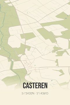 Vintage landkaart van Casteren (Noord-Brabant) van MijnStadsPoster