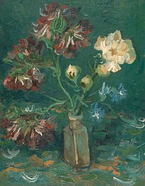 Bouteille avec pivoines et delphinium bleu, Vincent van Gogh
