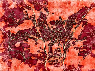 Karte von Gummersbach im stil 'Amber Autumn' von Maporia