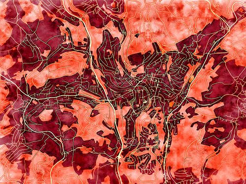 Kaart van Gummersbach in de stijl 'Amber Autumn'