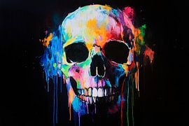 Colourful skull illumination on black by Poster Art Shop