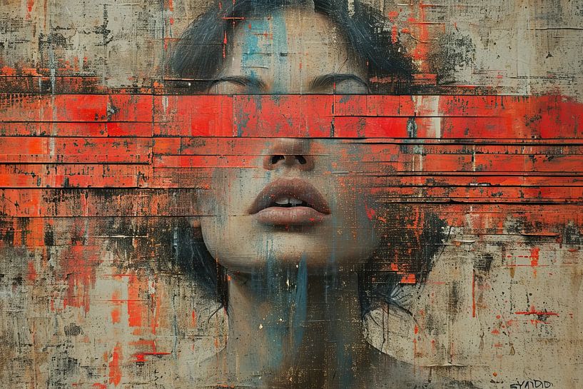 Woman Red Abstract | Rouge Tranquility Echo by Art Whims