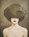 woman in Ton Sur Ton - Abstract portret 02 van TW living thumbnail