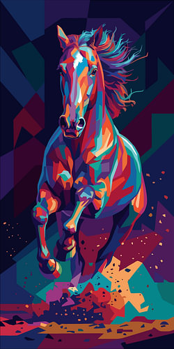 Horse WPAP Pop Art Illustration Metal Poster