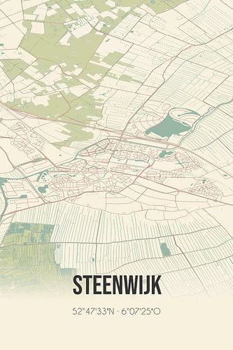 Alte Landkarte von Steenwijk (Overijssel)