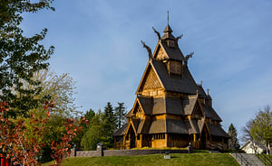 Stabkirche in Minot, North Dakota, USA