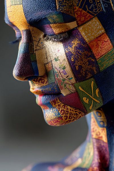 art abstrait avec portrait en couleur par Egon Zitter