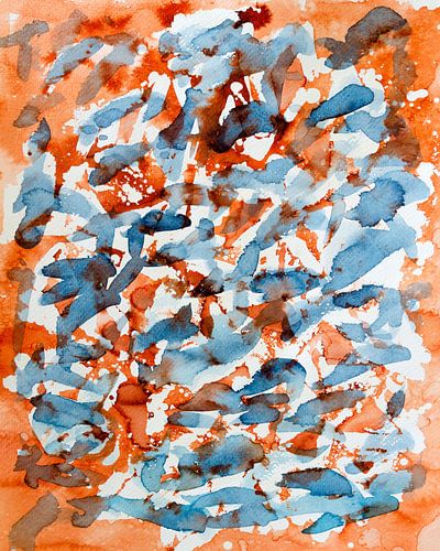 Out of Control | Dynamisch Abstract | Aquarel Schilderij