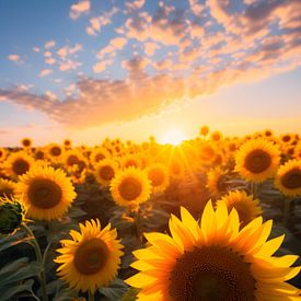 Sunflower in the golden evening light by Daniel Rüttinger