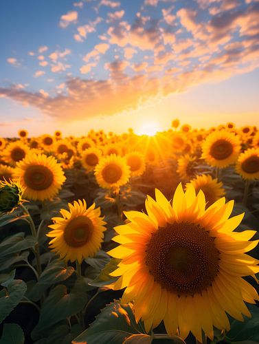 Sonnenblume im goldenen Abendlicht