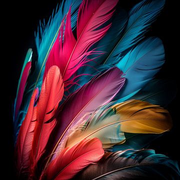 Plumes en couleur sur TheXclusive Art