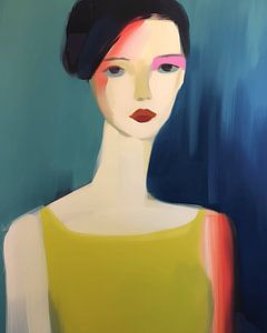 Modern and abstract minimalist portrait by Carla Van Iersel