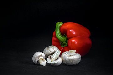 Paprika met champignons van Peter van Nugteren