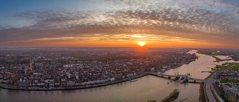  Kampen at the river IJssel during a springtime sunset by Sjoerd van der Wal Photography