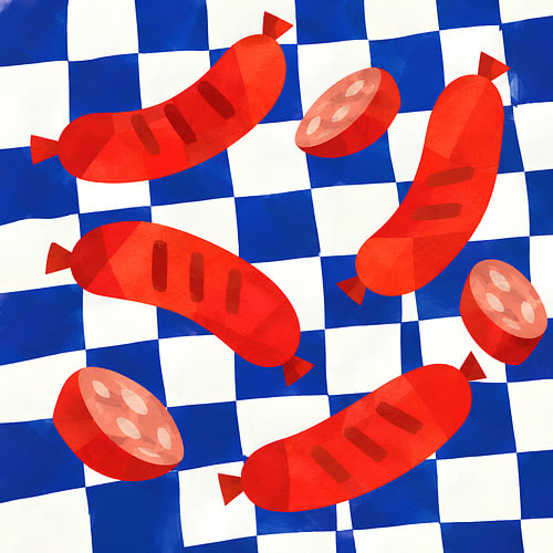 Grilled Sausage Picnic Pattern