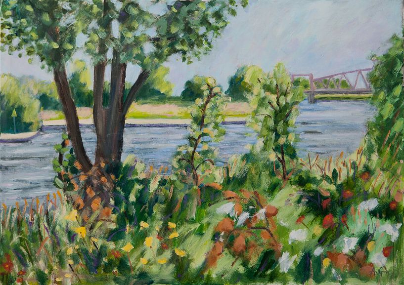 De IJssel bij Zutphen van Antonie van Gelder Beeldend kunstenaar