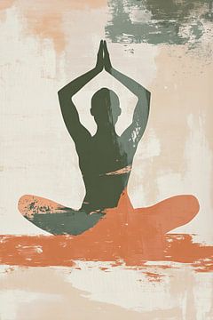 Yoga silhouet met aardetinten van Imperial Art House