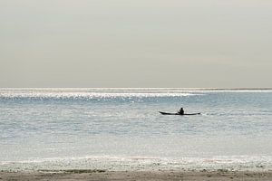 Kanovaarder op de Waddenzee bij Vlieland