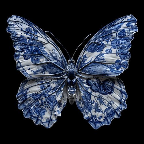 Le papillon bleu de Delft