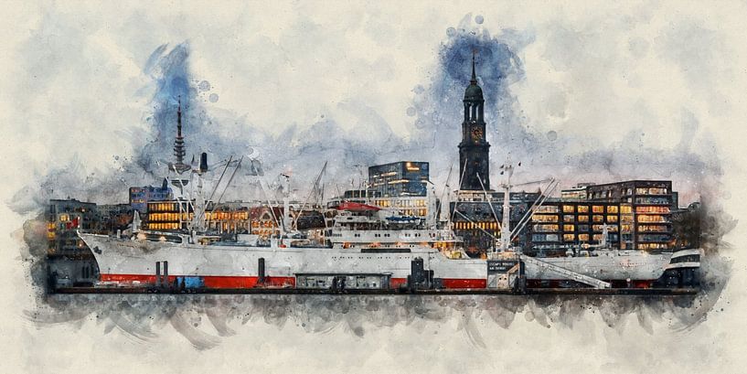 Cap San Diego - Hamburg as painted by Das-Hamburg-Foto