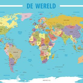 Kaart van de Wereld Nederlandstalig van Doesburg Design