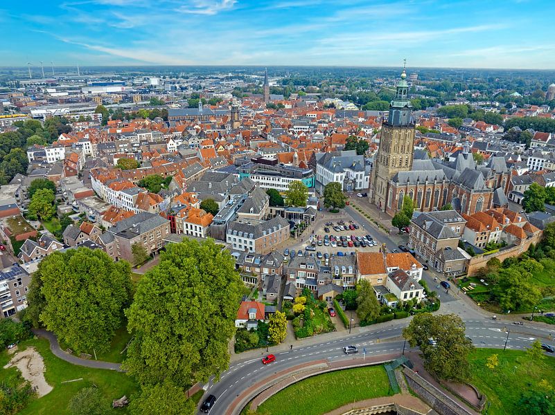 Aerial view of Zutphen on the river IJssel in the Netherlands by Eye on You