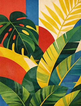 Tropical Leaves Moderne Abstrakte Kunst