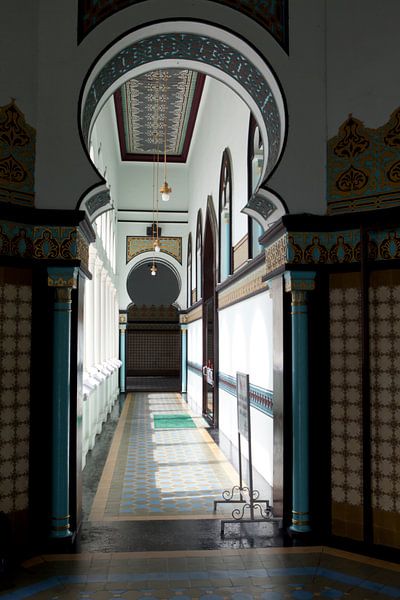 Coridor in Grand Mosque of Medan by Kees van Dun