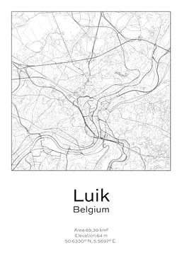 Stadtplan - Belgien - Lüttich von Ramon van Bedaf