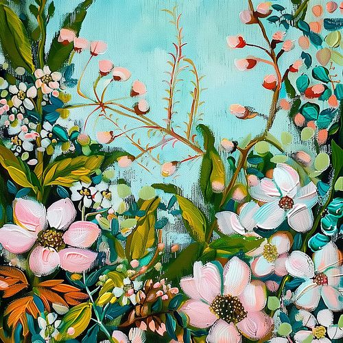 Jardin de fleurs sauvages au printemps