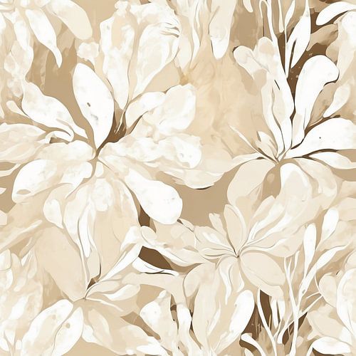 Fleurs abstraites dans des tons neutres no 3